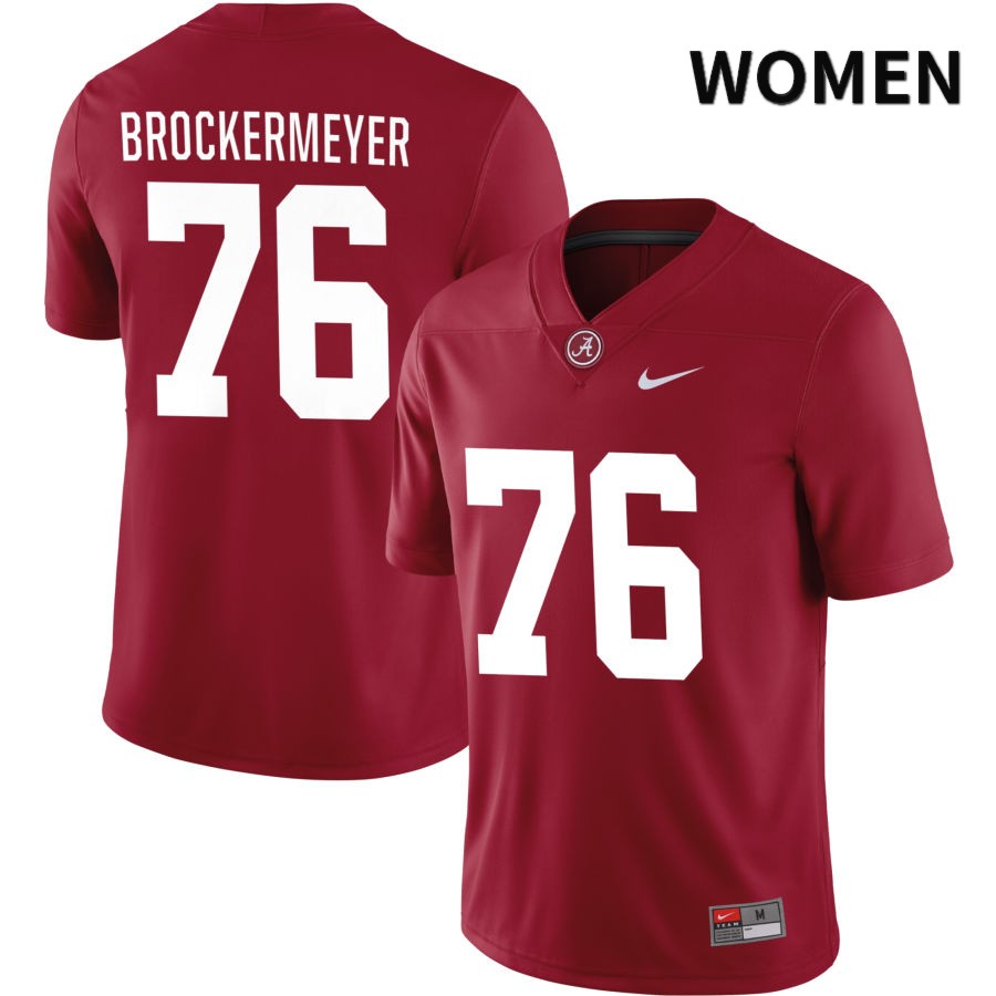 Alabama Crimson Tide Women's Tommy Brockermeyer #76 NIL Crimson 2022 NCAA Authentic Stitched College Football Jersey UO16O86SX